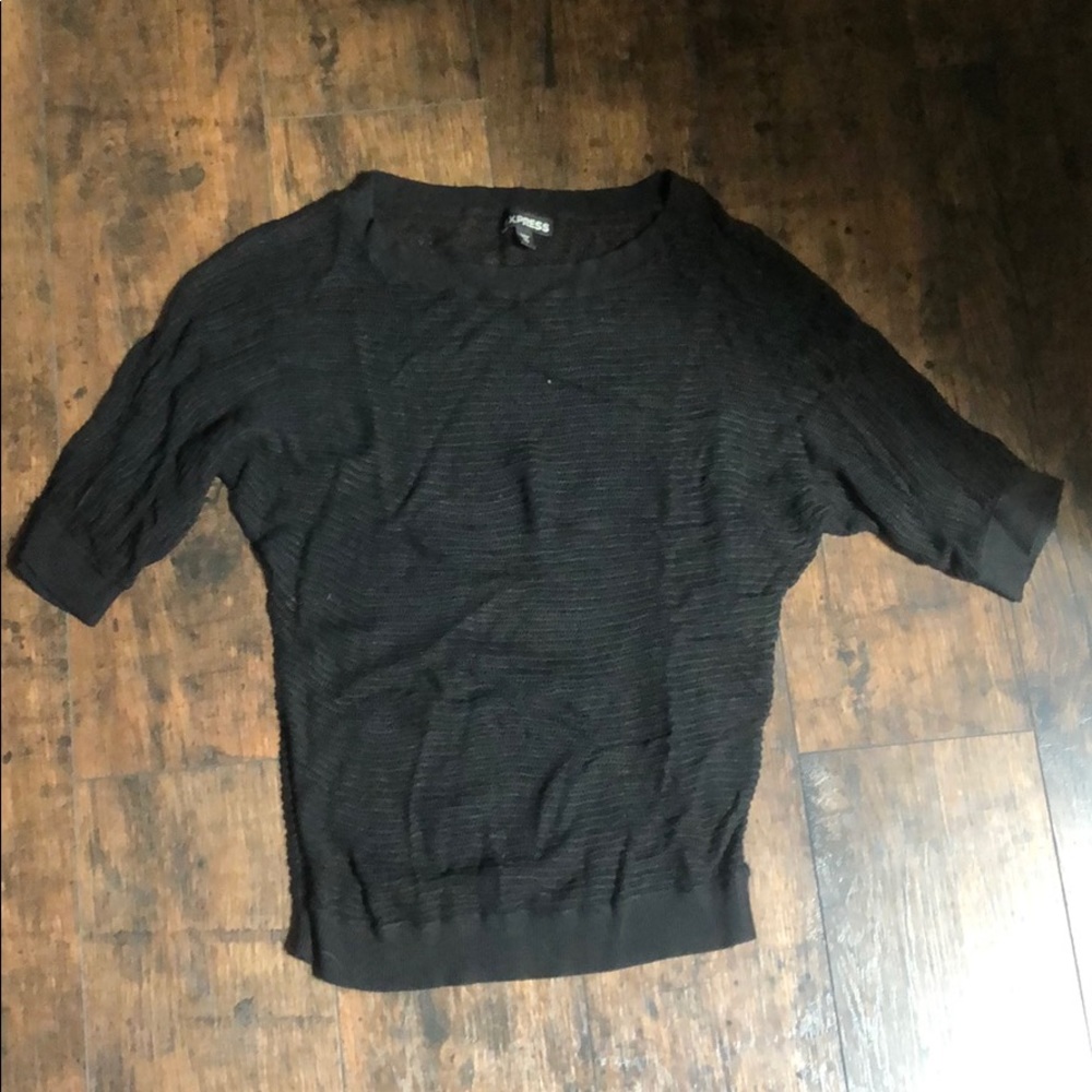 Black knit top from express